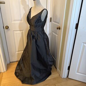 GRAY GODDESS Jim Hjelm Long Maxi Sleeveless Taffeta Gown Size M